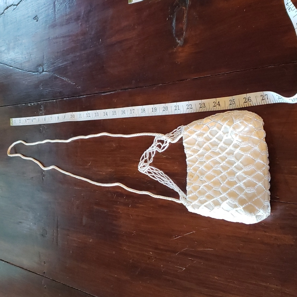 Like new dainty bag with shiny beads in bag and handle